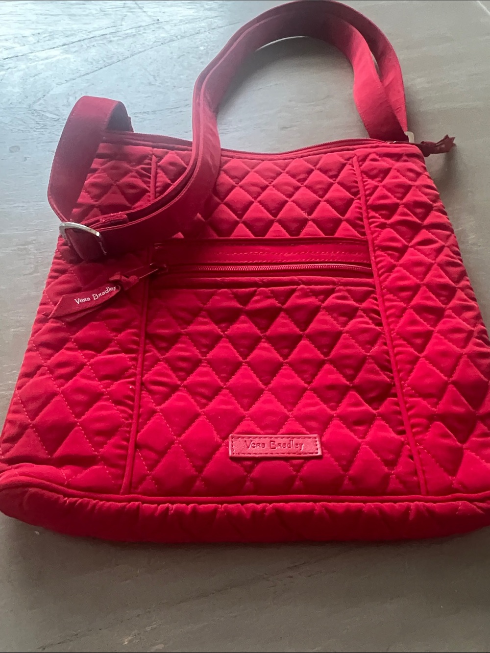 Vera Bradley Bright Red Quilted Crossbody Tote